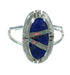 Southwestern Silver Lapis Opal Ring Size 5-1/4 QX83267